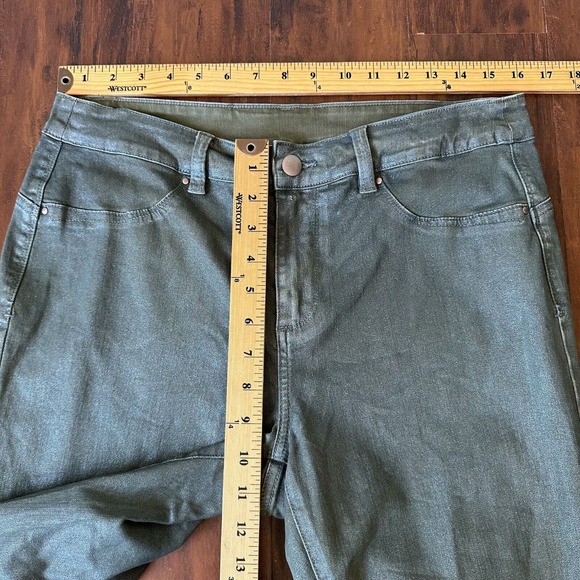 SOFT SURROUNDINGS Denim-Like Skinny Pants #2CR14 Coated Sage Green - Picture 9 of 11